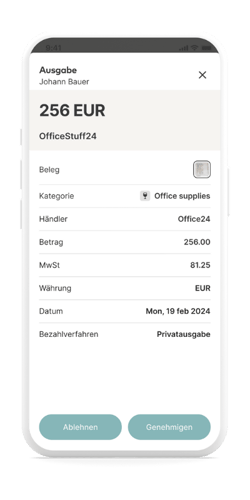 Reisekosten App Genehmigen Mobile App_DE