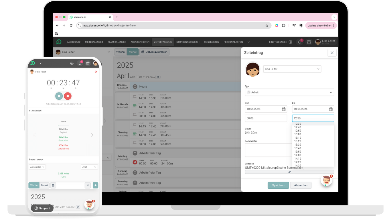 Zeiterfassung App und Web Zeiterfassung App und Web