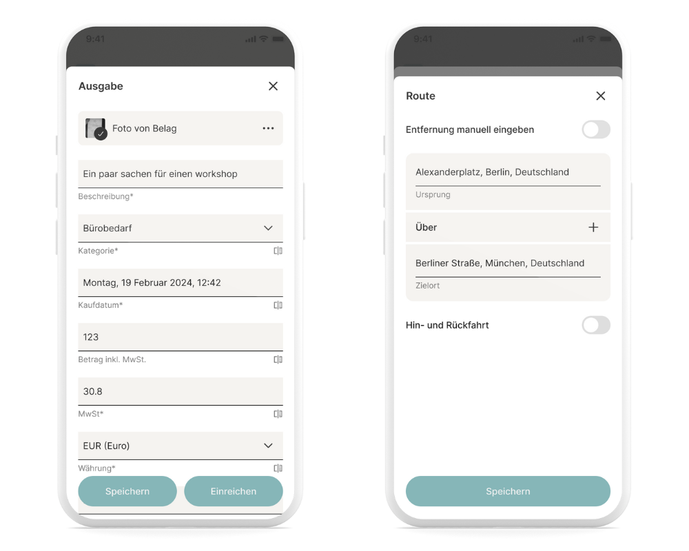Belege und Ausgaben in App erstellen und einreichen_DE